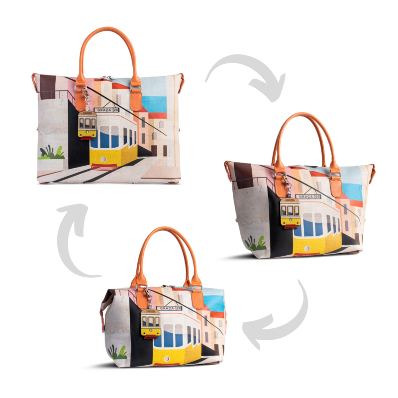 3in1 Cork Handbag Modern Tiles - Shop now at StudioCork