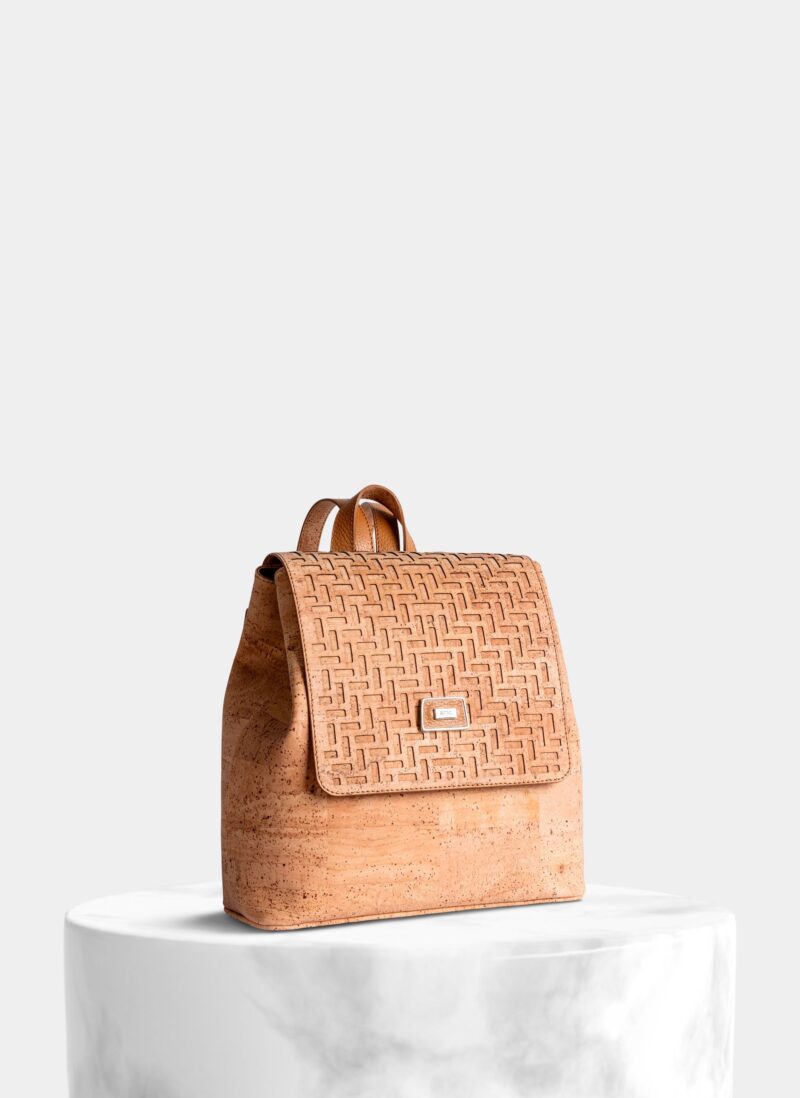 Natural Cork Backpack Texture Detail - Shop now at StudioCork