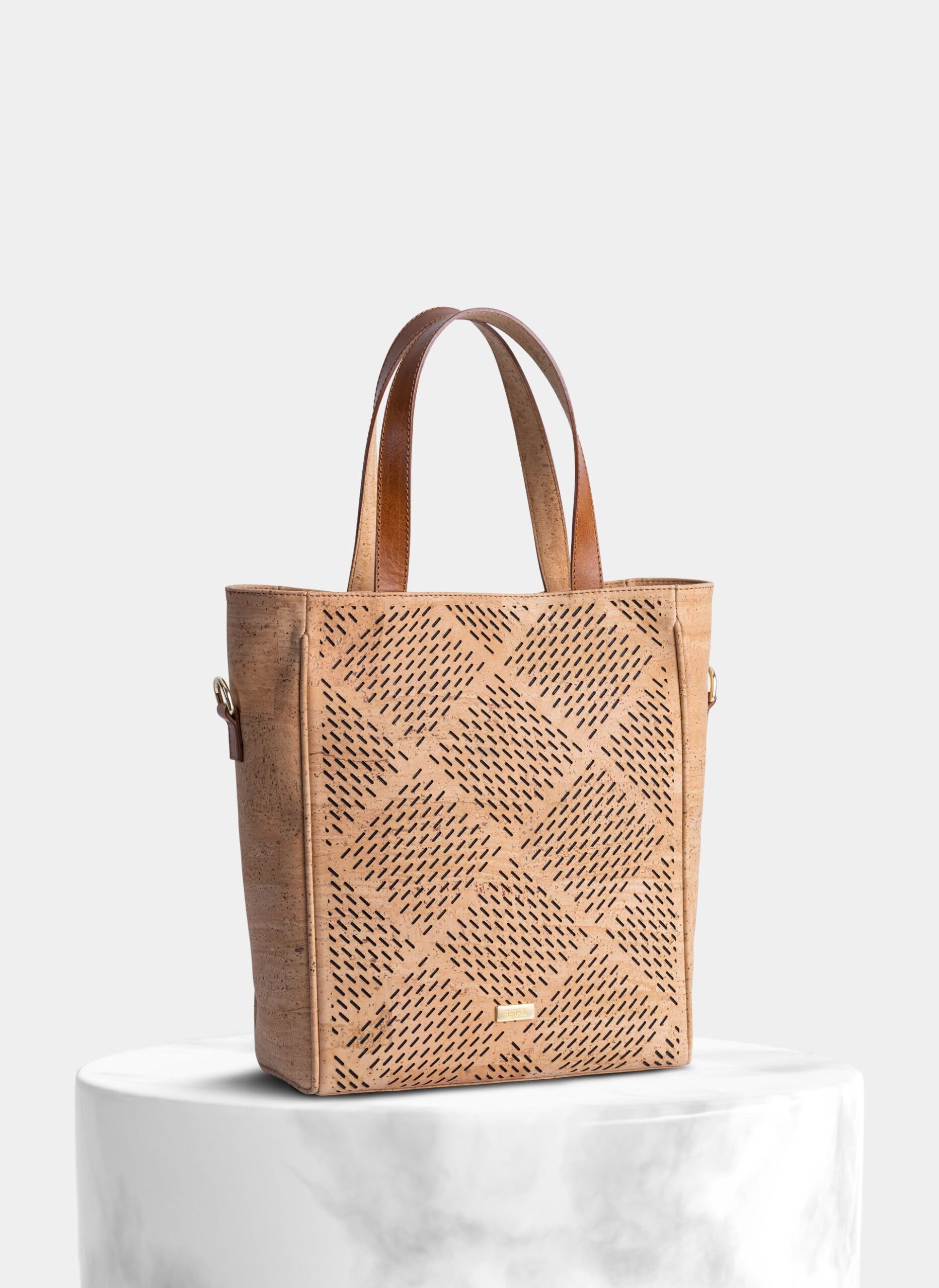 Natural Tall Cork Tote Bag Texture Detail - Shop now at StudioCork