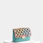 Turquoise Cork Crossbody Bag Pink Abstract Texture Flap - Shop now at StudioCork