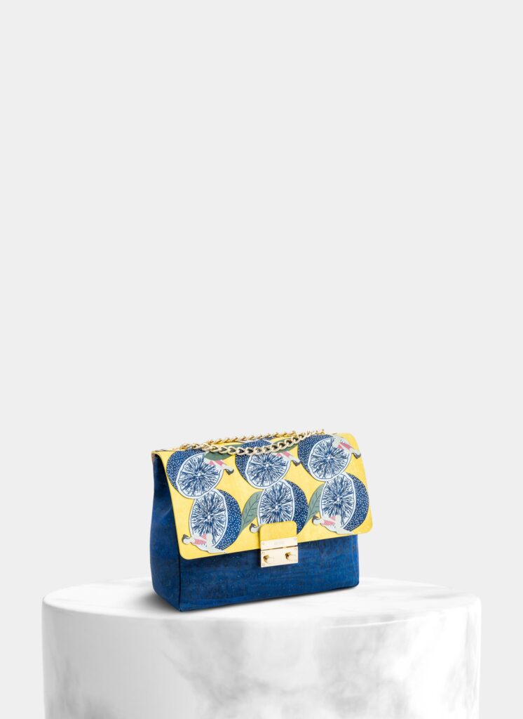 Blue Cork Crossbody Bag Yellow Artistic Flap - Shop now at StudioCork