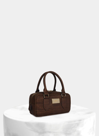 Classic Cork Brown Box Handbag Mini Size