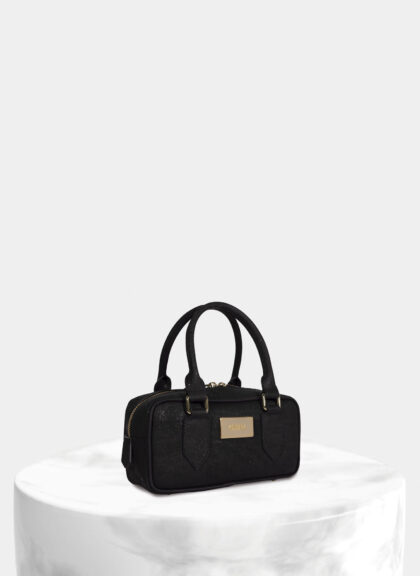 Classic Cork Black Box Handbag Mini Size
