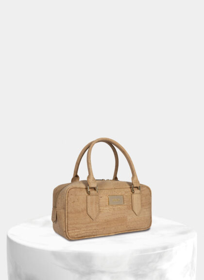 Classic Cork Natural Box Handbag Medium Size